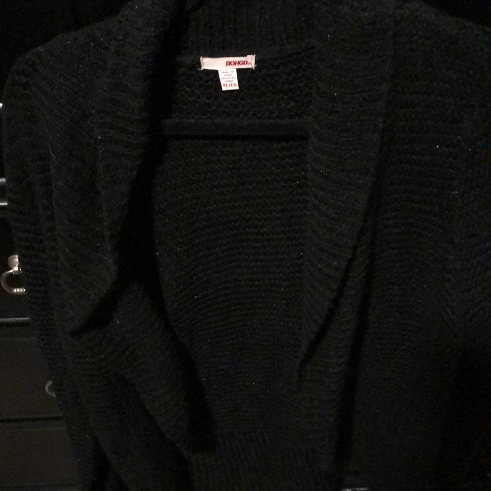 Black knit cardigan sweater